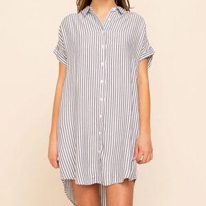 Blue and White Striped T-Shirt Dress Size Small